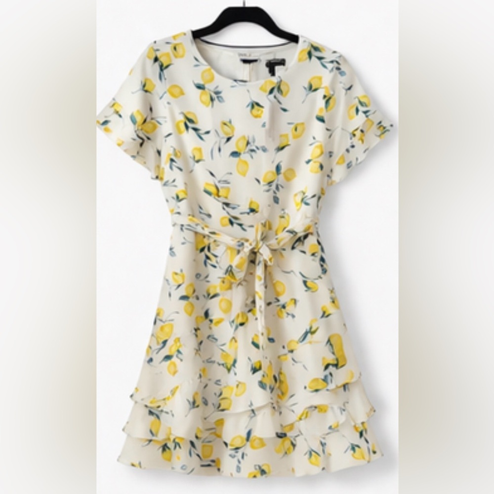 Banana Republic Lemon Print Ruffle Dress